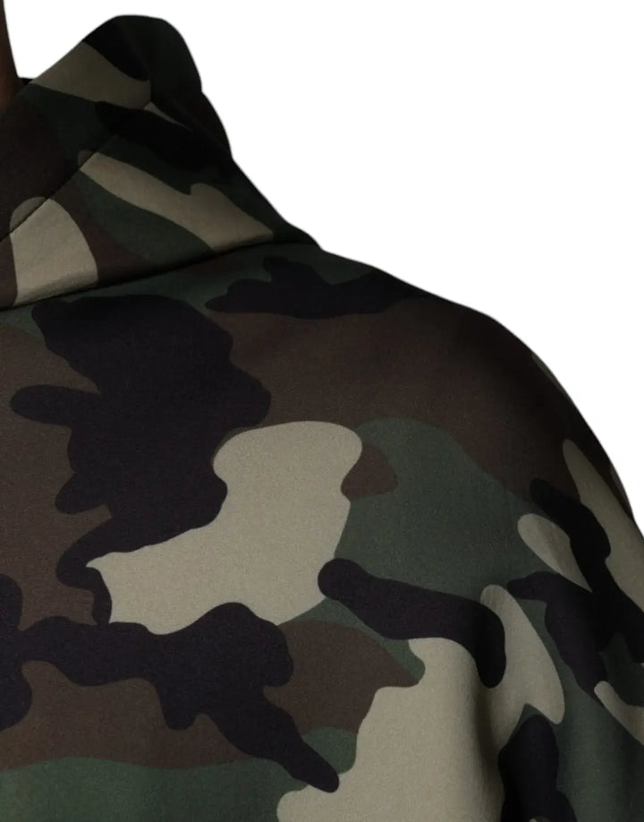 Dolce &amp; Gabbana Multicolor Camouflage Hooded Sweatshirt Sweater