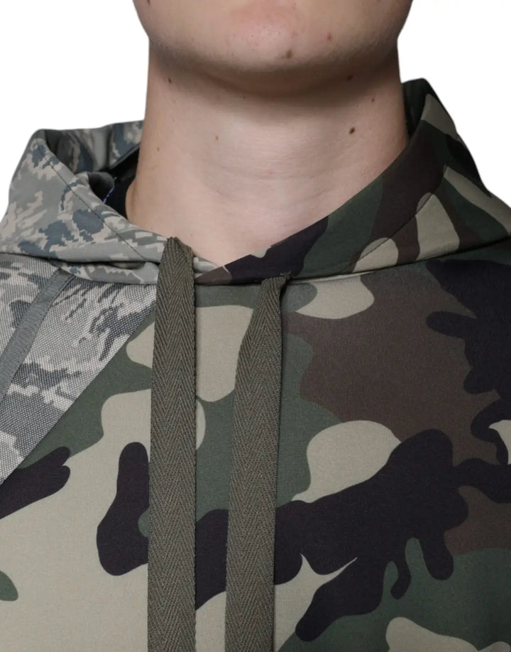 Dolce &amp; Gabbana Multicolor Camouflage Hooded Sweatshirt Sweater