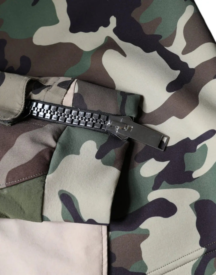 Dolce &amp; Gabbana Multicolor Camouflage Hooded Sweatshirt Sweater