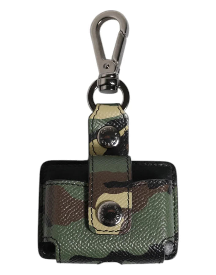 Dolce & Gabbana Multicolor Camouflage Leather Airpods Case