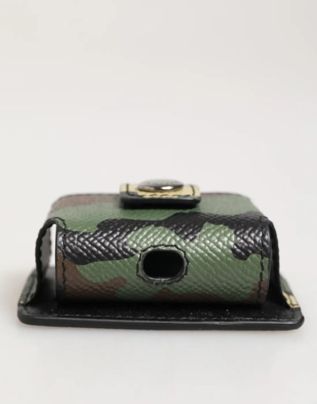 Dolce &amp; Gabbana Multicolor Camouflage Leather Metal Accessory Airpods Case
