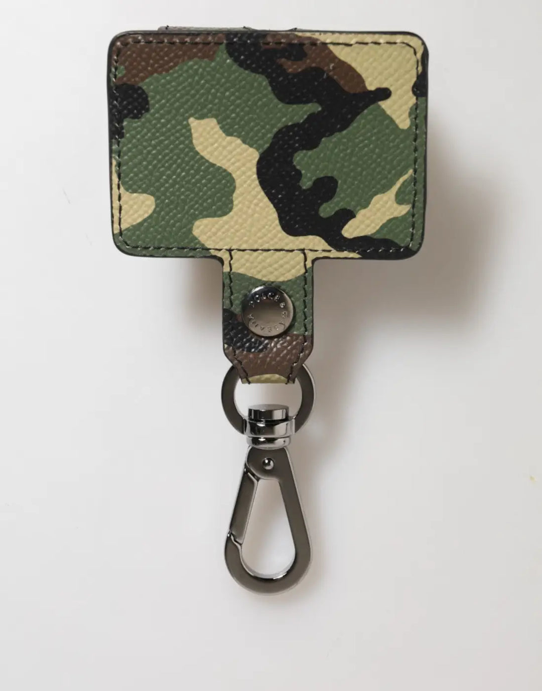 Dolce &amp; Gabbana Multicolor Camouflage Leather Metal Accessory Airpods Case