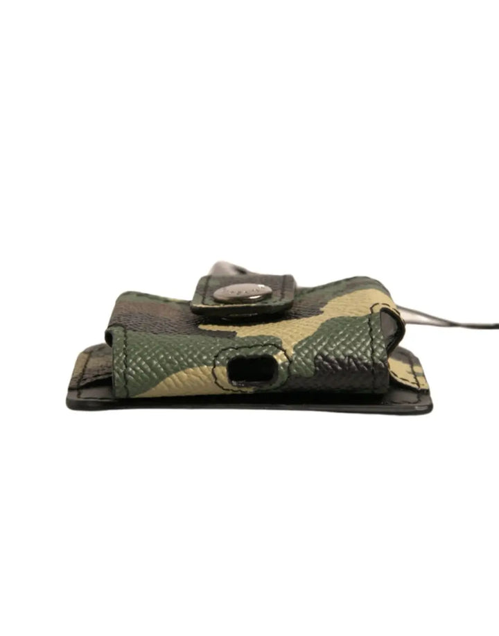 Dolce &amp; Gabbana Multicolor Camouflage Leather Metal Airpods Case