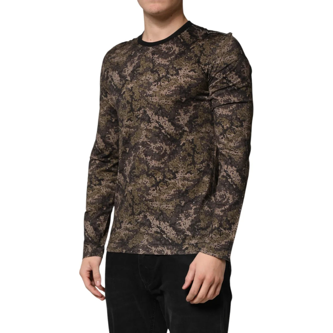 Dolce &amp; Gabbana Multicolor Camouflage Long Sleeves T-shirt