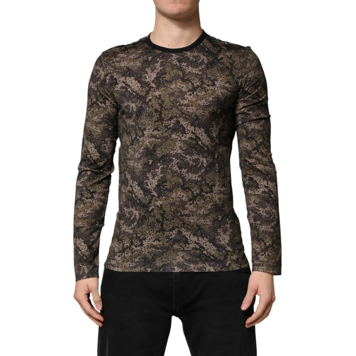 Dolce &amp; Gabbana Multicolor Camouflage Long Sleeves T-shirt