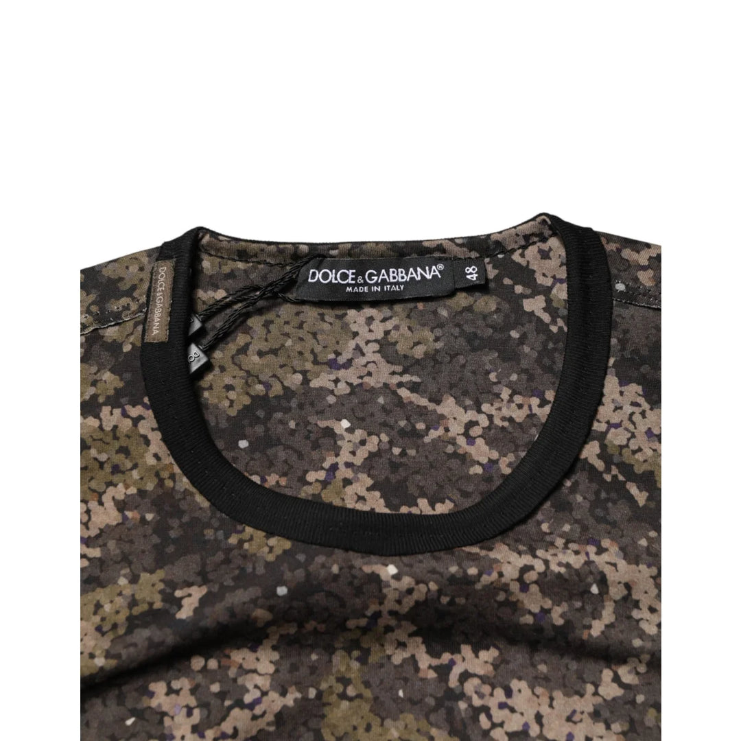 Dolce &amp; Gabbana Multicolor Camouflage Long Sleeves T-shirt