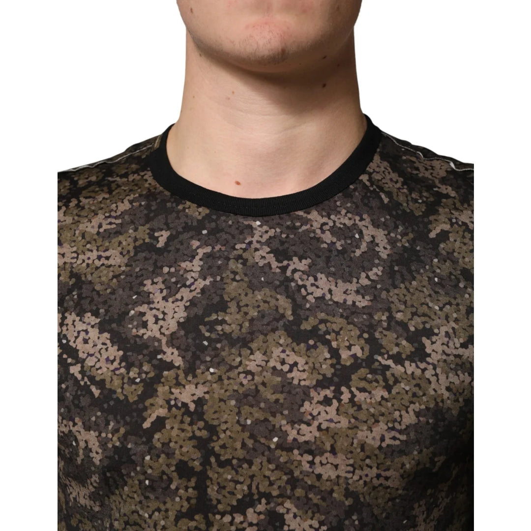 Dolce &amp; Gabbana Multicolor Camouflage Long Sleeves T-shirt