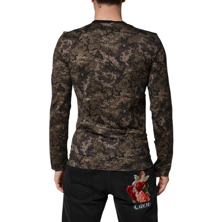Dolce &amp; Gabbana Multicolor Camouflage Long Sleeves T-shirt
