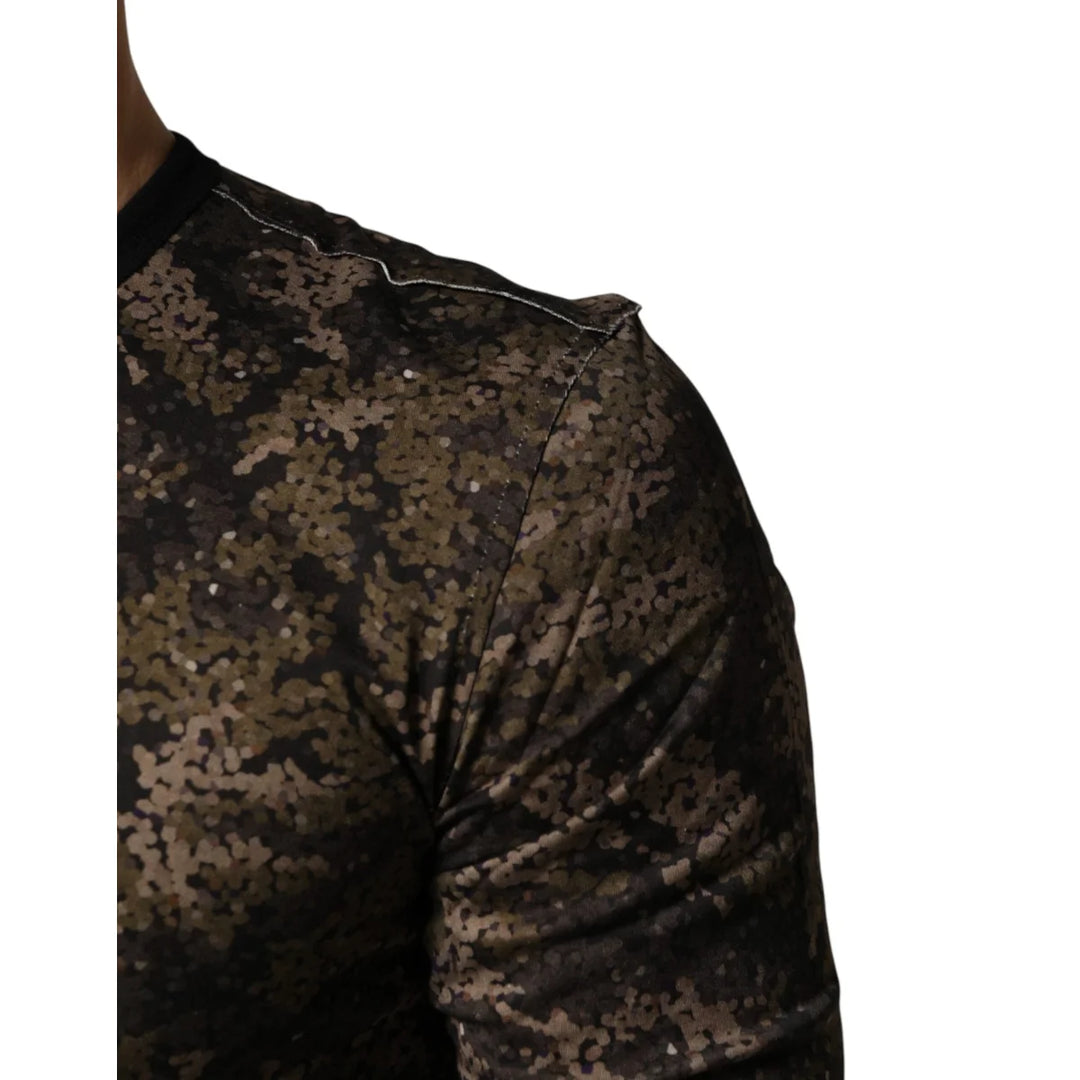 Dolce &amp; Gabbana Multicolor Camouflage Long Sleeves T-shirt
