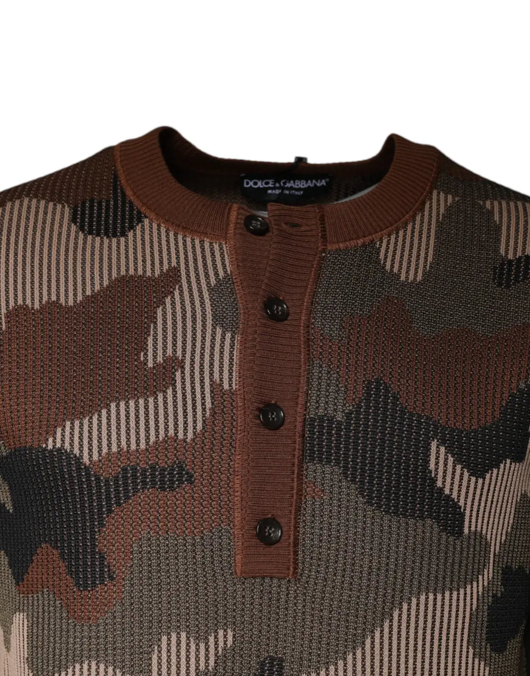 Dolce &amp; Gabbana Multicolor Camouflage Men Pullover Sweater