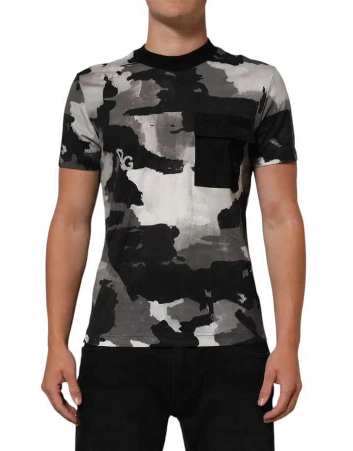 Dolce &amp; Gabbana Multicolor Camouflage Men Short Sleeves T-shirt