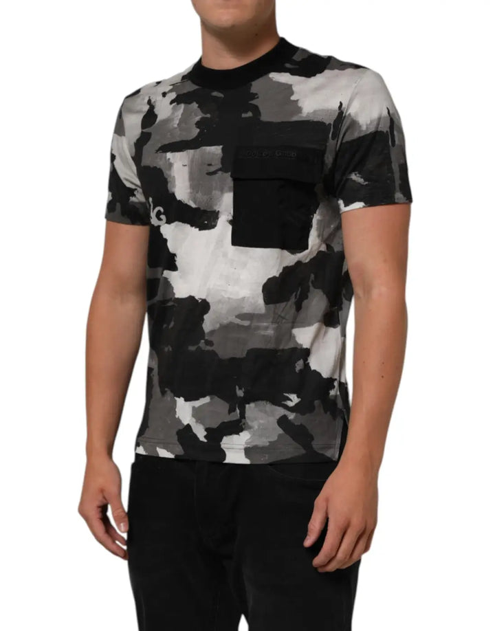 Dolce &amp; Gabbana Multicolor Camouflage Men Short Sleeves T-shirt