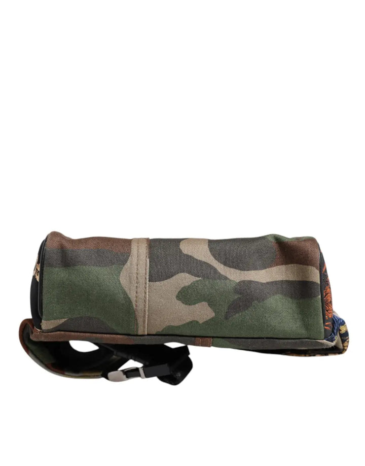 Dolce &amp; Gabbana Multicolor Camouflage Patchwork Logo Waist Fanny Pack Bag