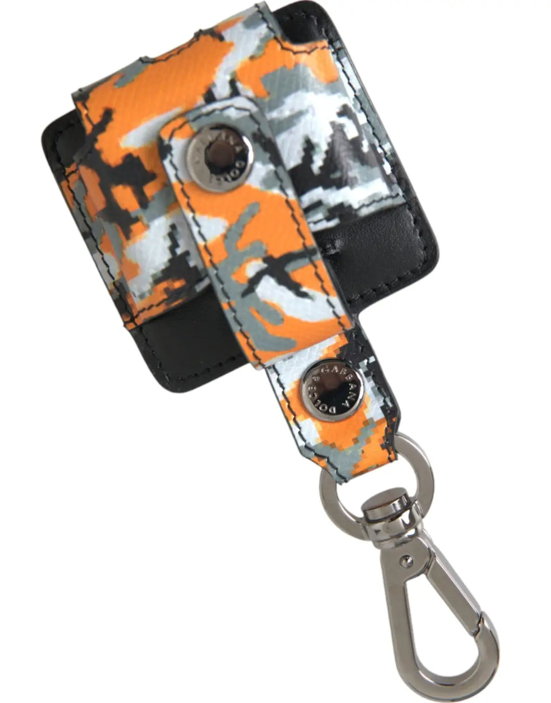 Dolce &amp; Gabbana Multicolor Camouflage Print Leather Metal Airpods Case