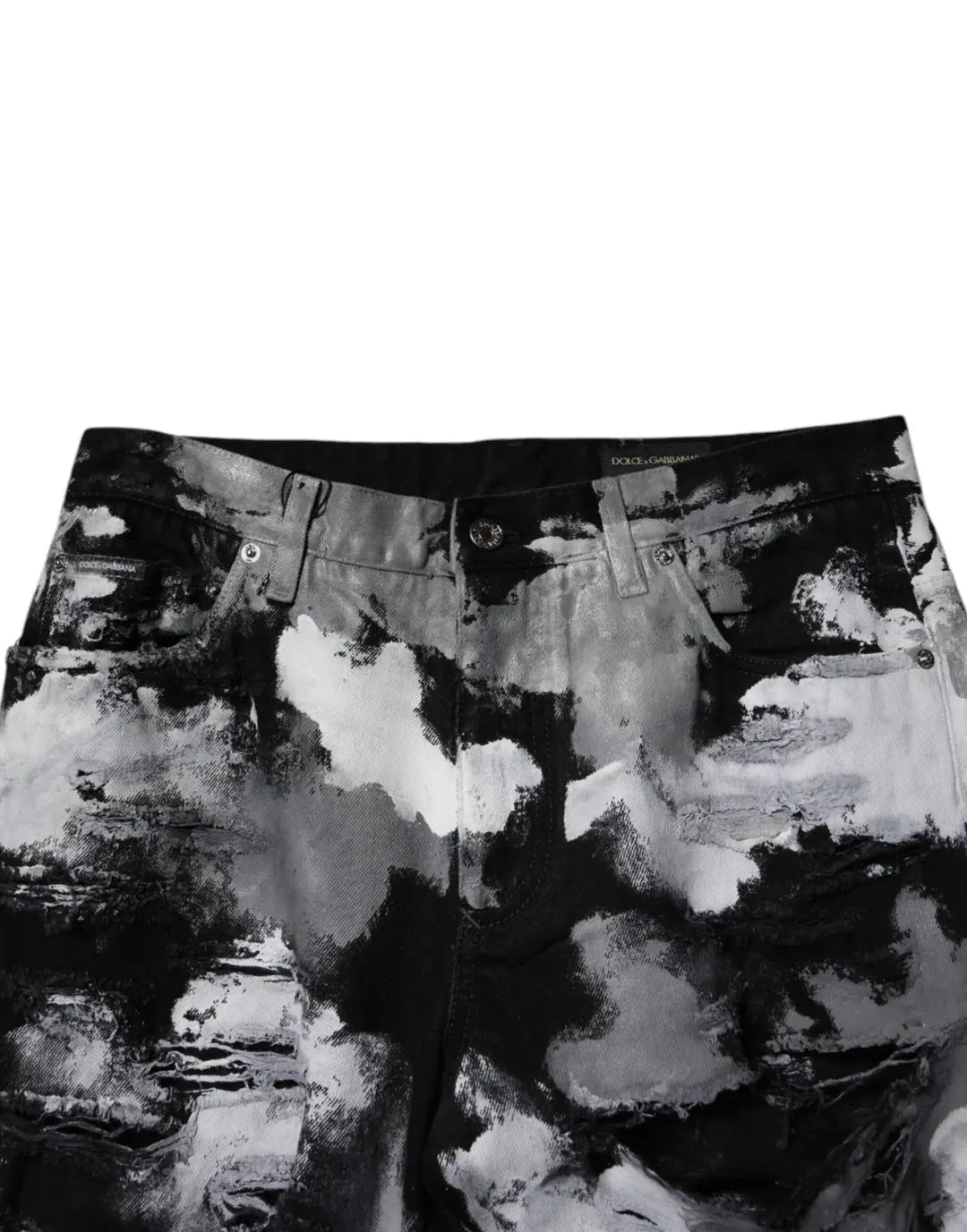 Dolce &amp; Gabbana Multicolor Camouflage Tattered Skinny Denim Jeans