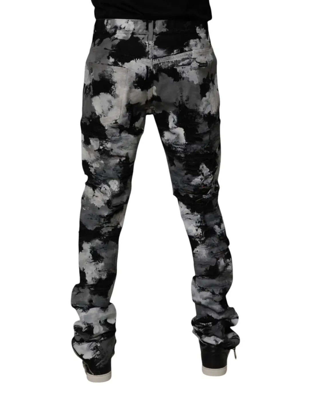Dolce &amp; Gabbana Multicolor Camouflage Tattered Skinny Denim Jeans