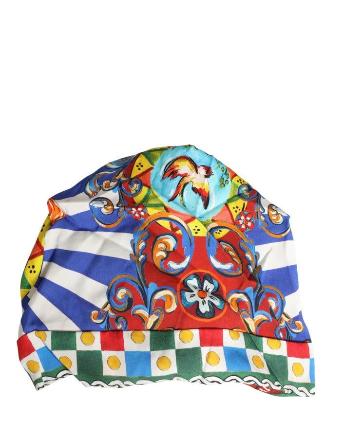 Dolce & Gabbana Multicolor Carretto Motif Turban Headwear Hat