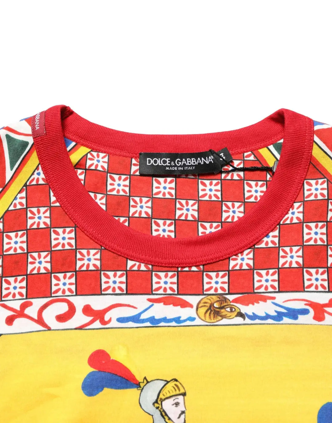 Dolce &amp; Gabbana Multicolor Carretto Print Crew Neck T-shirt