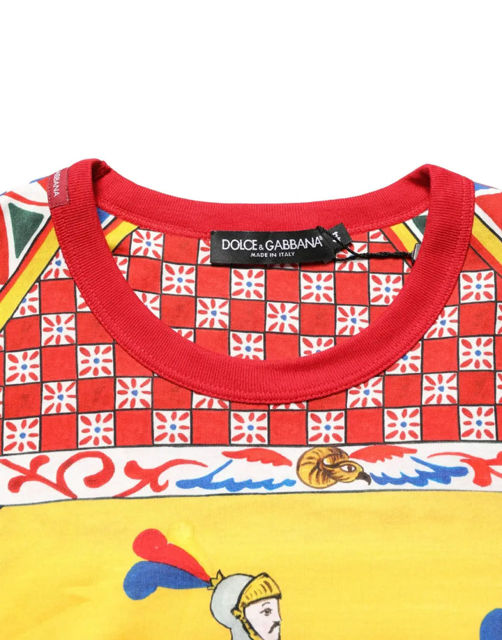 Dolce &amp; Gabbana Multicolor Carretto Print Crew Neck T-shirt