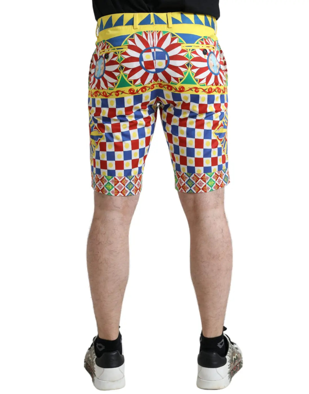 Dolce &amp; Gabbana Multicolor Carretto Print Men Bermuda Shorts