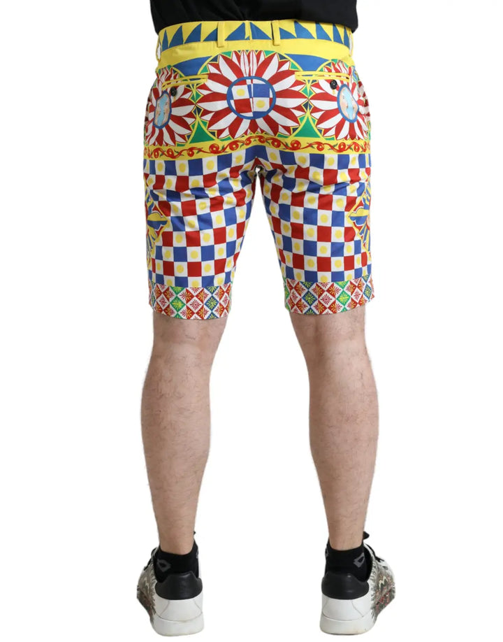 Dolce &amp; Gabbana Multicolor Carretto Print Men Bermuda Shorts