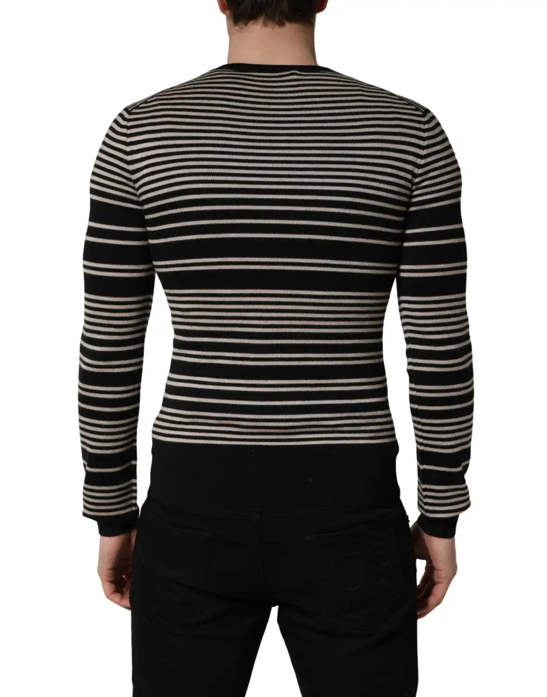 Dolce &amp; Gabbana Multicolor Cashmere Striped CrewNeck Sweater