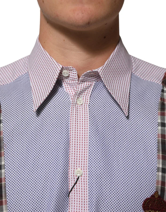Dolce &amp; Gabbana Multicolor Cotton Collared Checkered Shirt