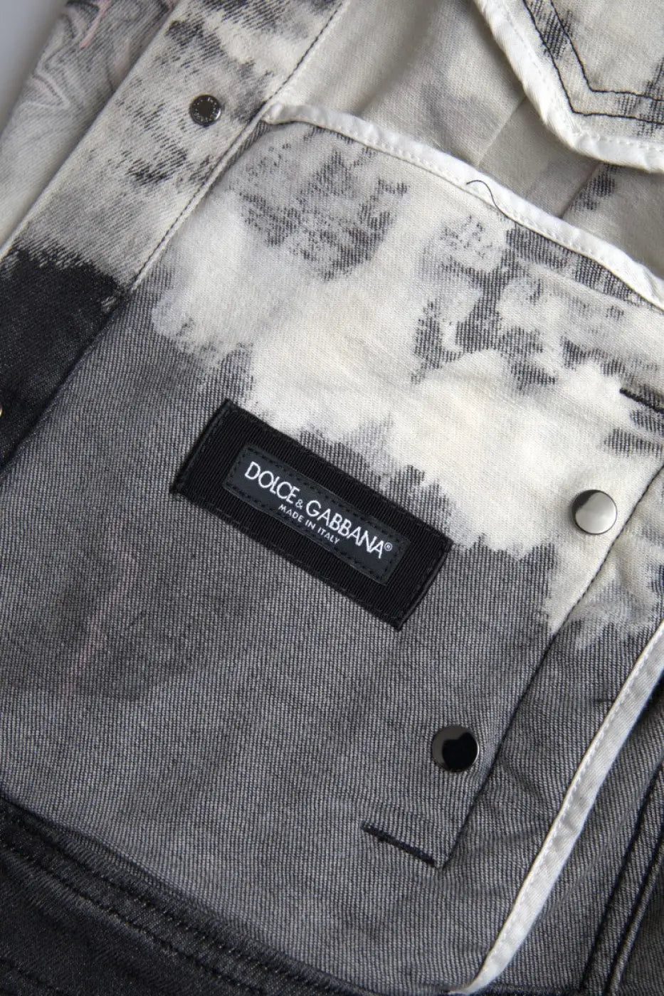 Dolce &amp; Gabbana Multicolor Cotton Collared Denim Jacket