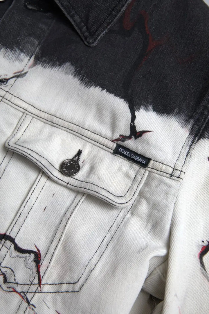 Dolce &amp; Gabbana Multicolor Cotton Collared Denim Jacket