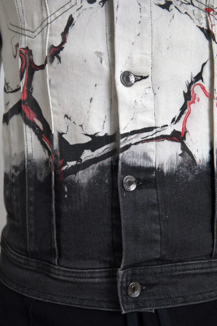 Dolce &amp; Gabbana Multicolor Cotton Collared Denim Jacket