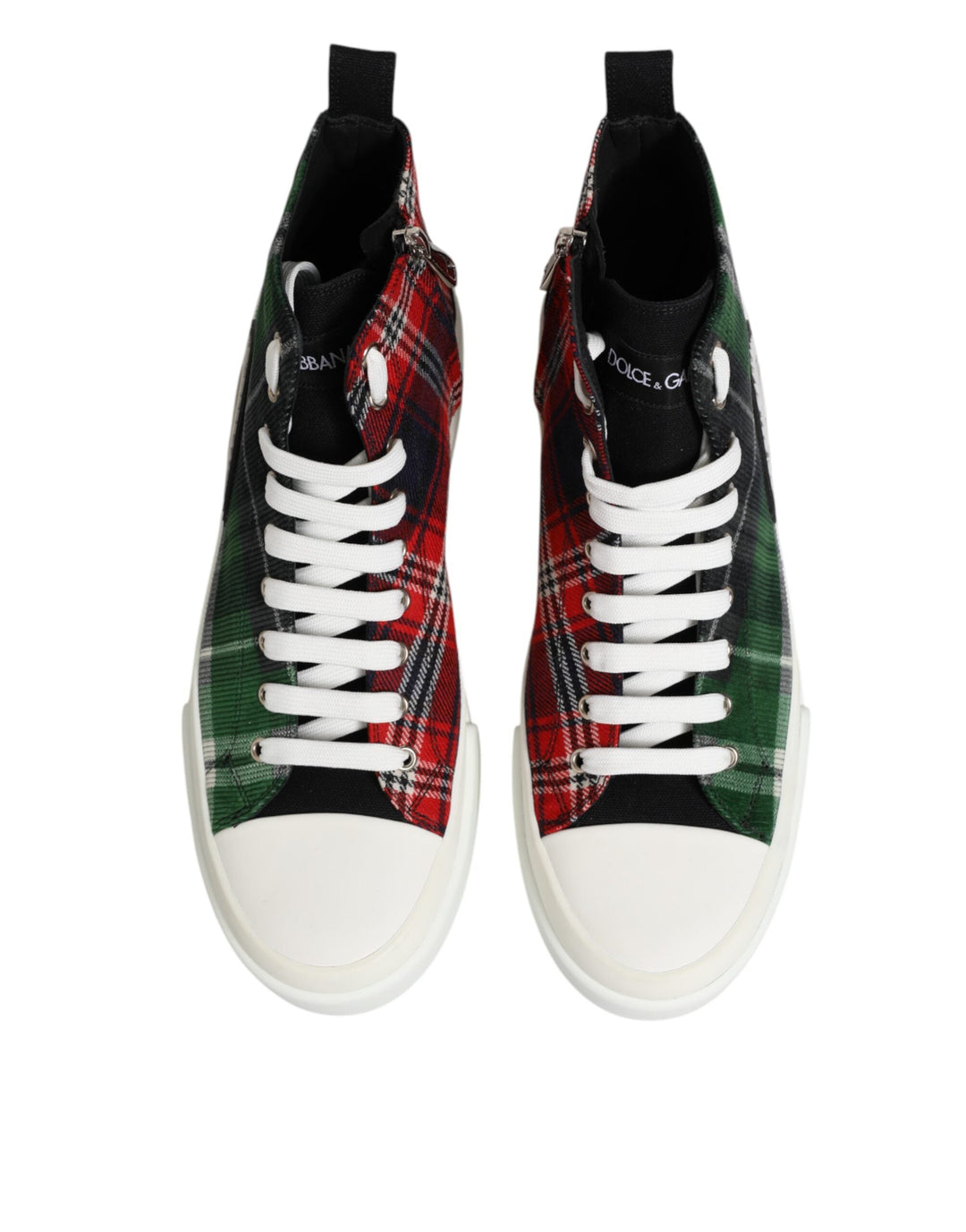 Dolce &amp; Gabbana Multicolor Cotton High Top Men Sneakers Shoes