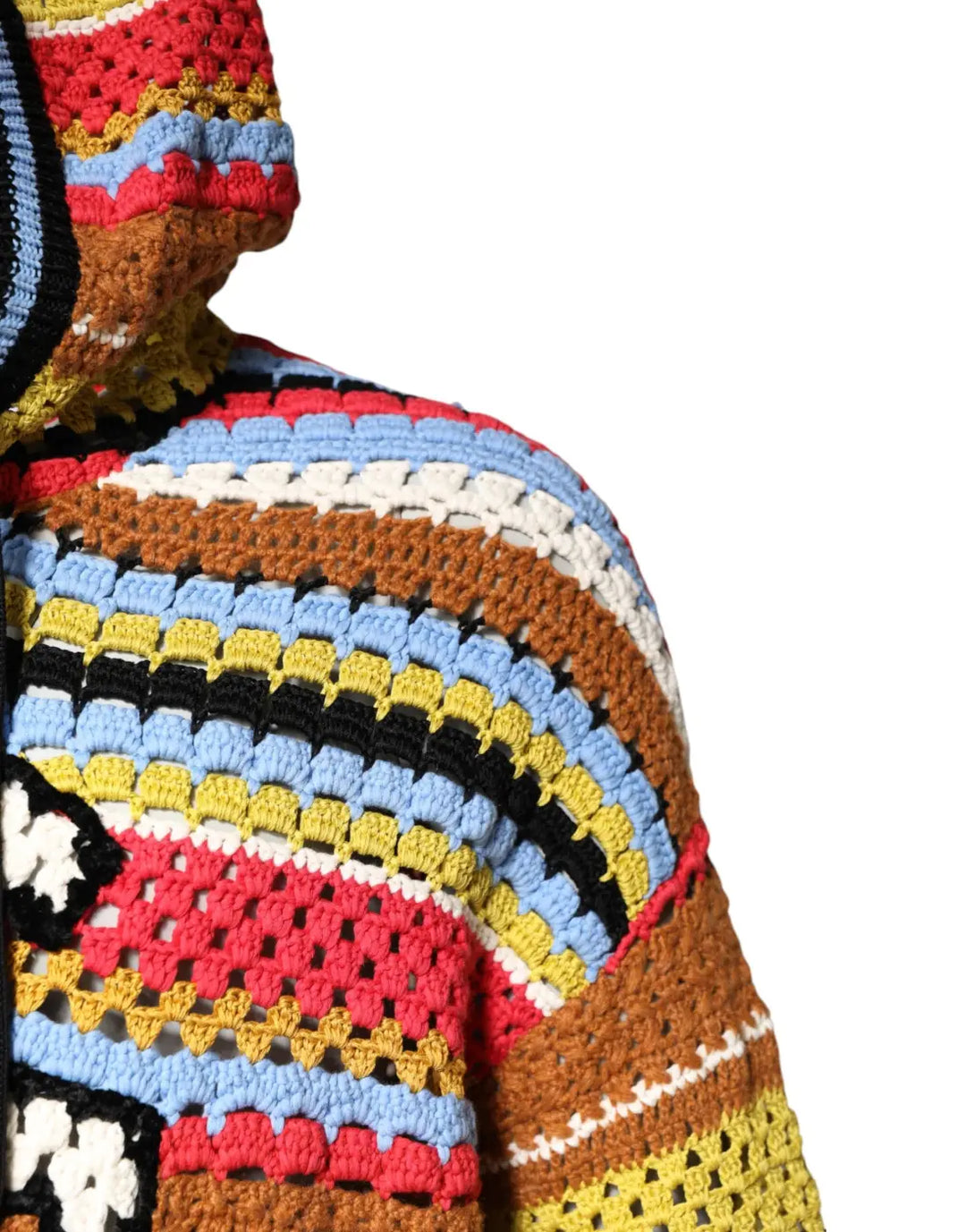 Dolce &amp; Gabbana Multicolor Cotton Hooded Pullover Sweater