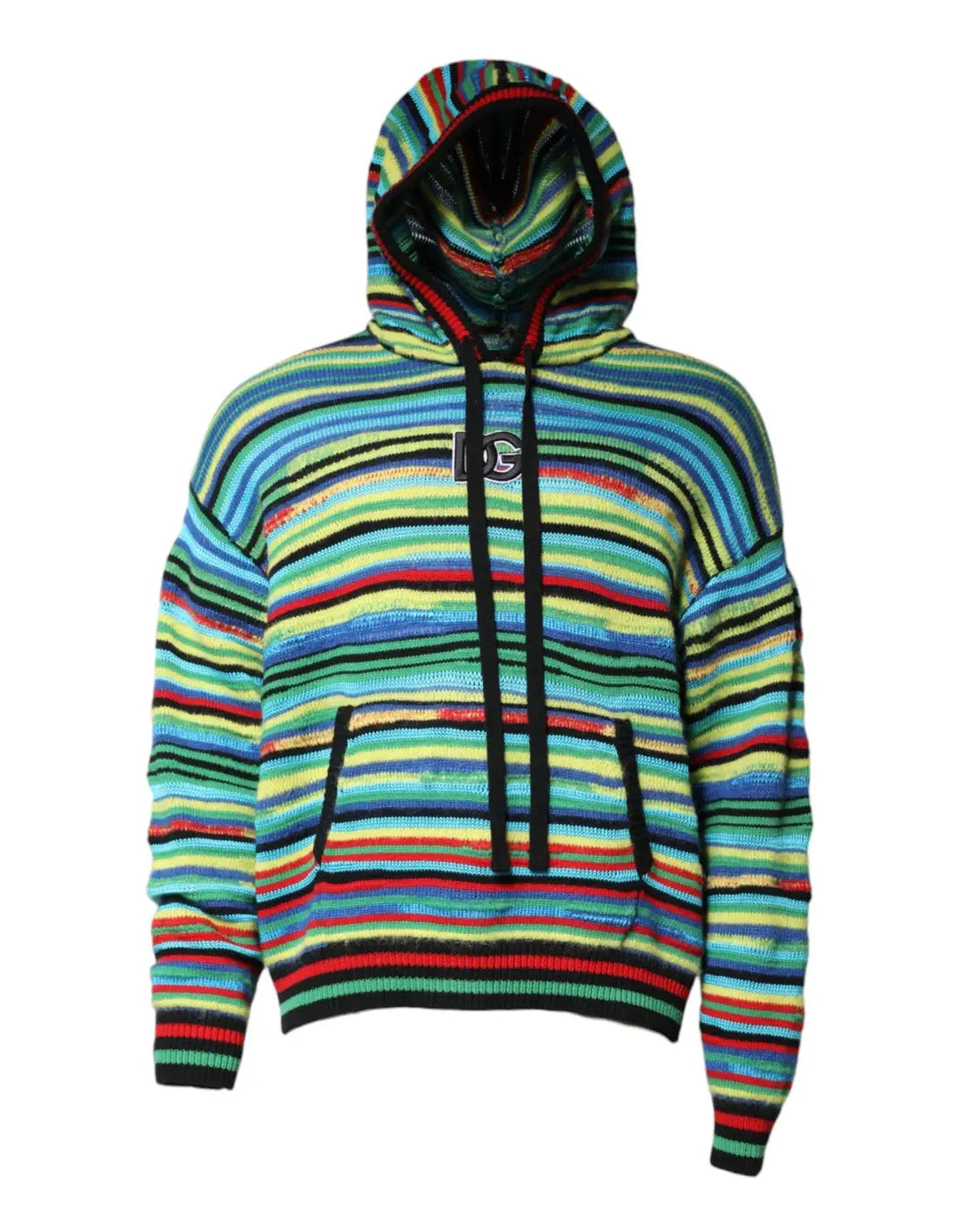Dolce &amp; Gabbana Multicolor Cotton Hooded Pullover Sweater