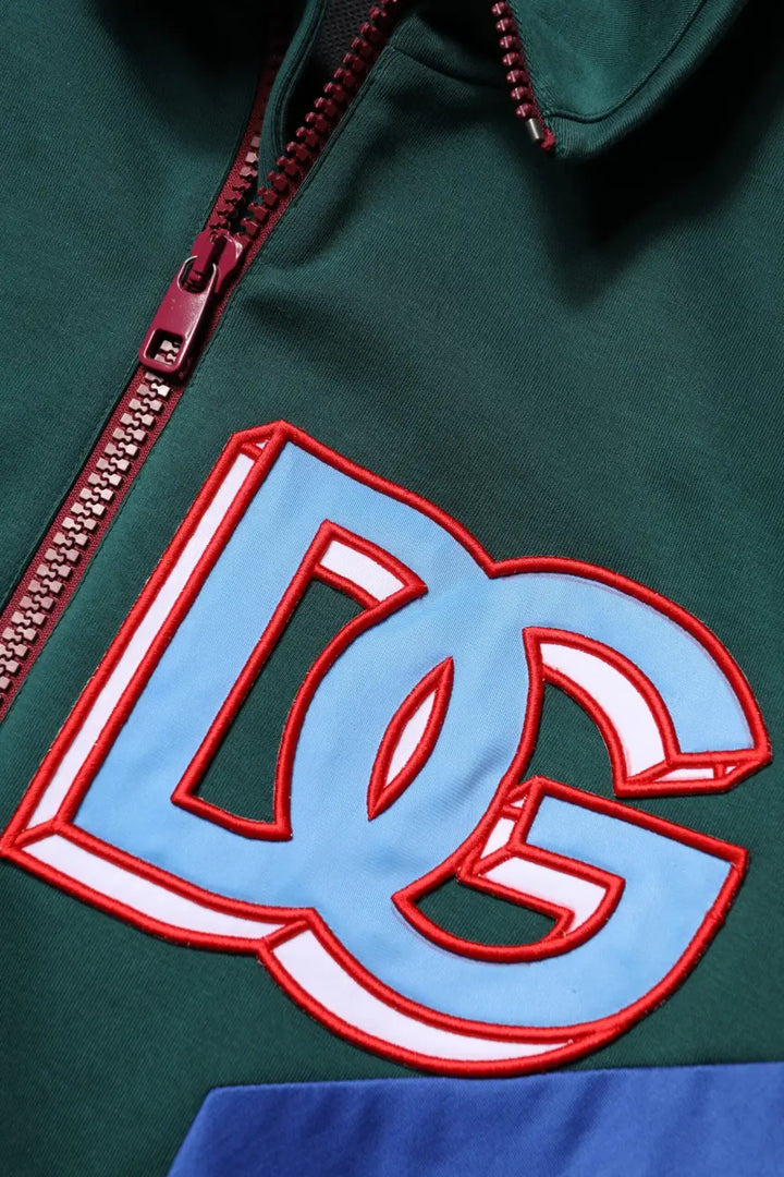 Dolce &amp; Gabbana Multicolor Cotton Logo Full Zip Jacket