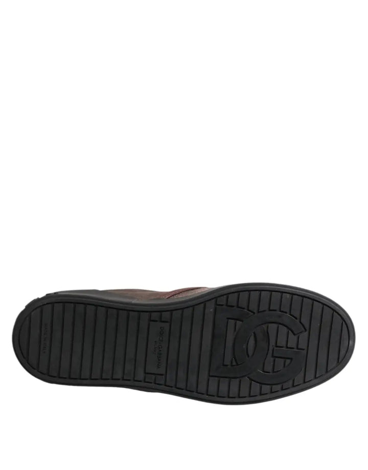 Dolce &amp; Gabbana Multicolor Cotton Low Top Slip On Men Sneakers Shoes