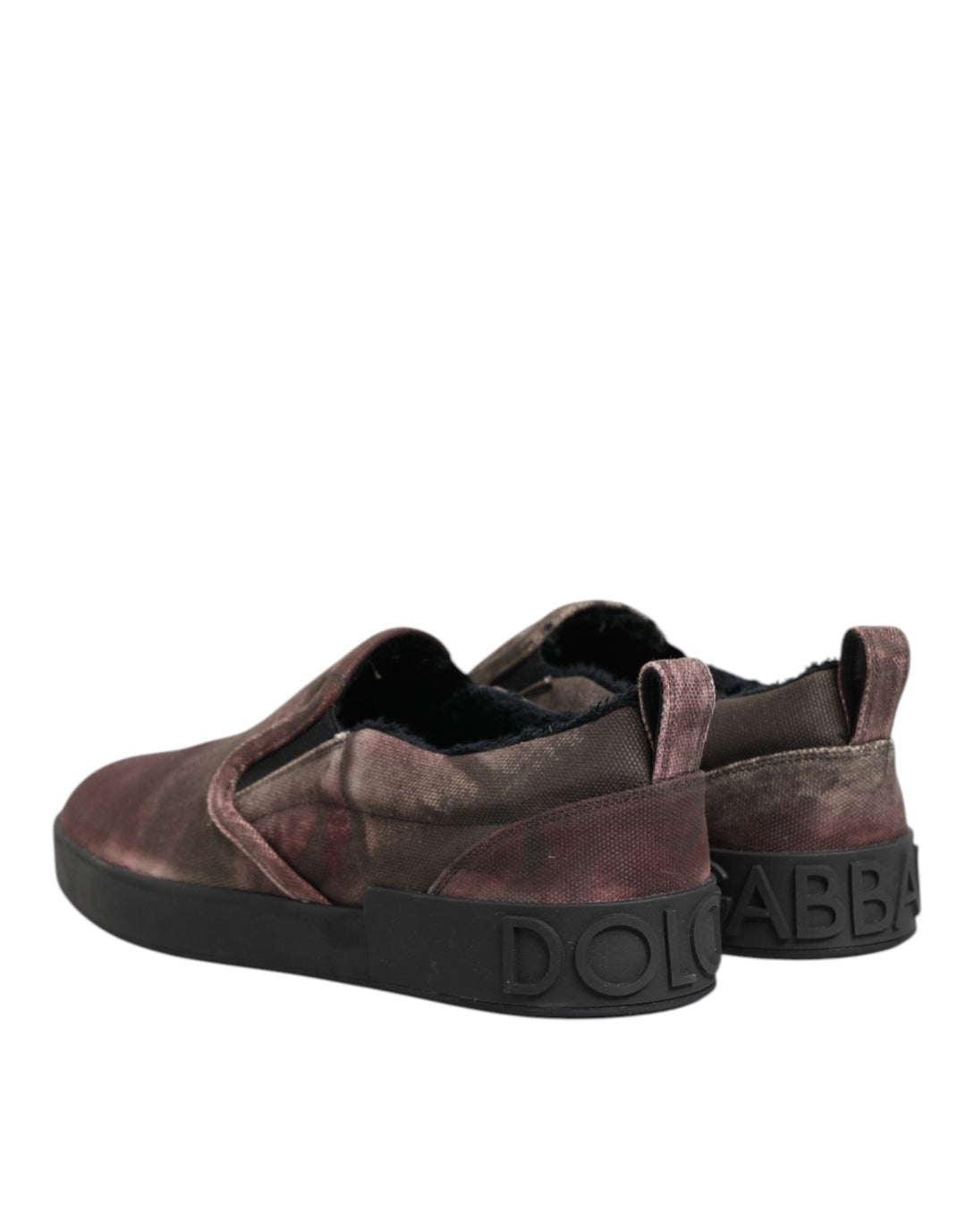 Dolce &amp; Gabbana Multicolor Cotton Low Top Slip on Men Sneakers Shoes