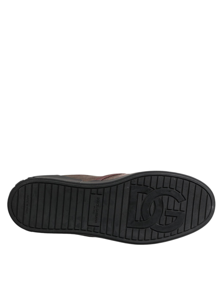 Dolce &amp; Gabbana Multicolor Cotton Low Top Slip on Men Sneakers Shoes