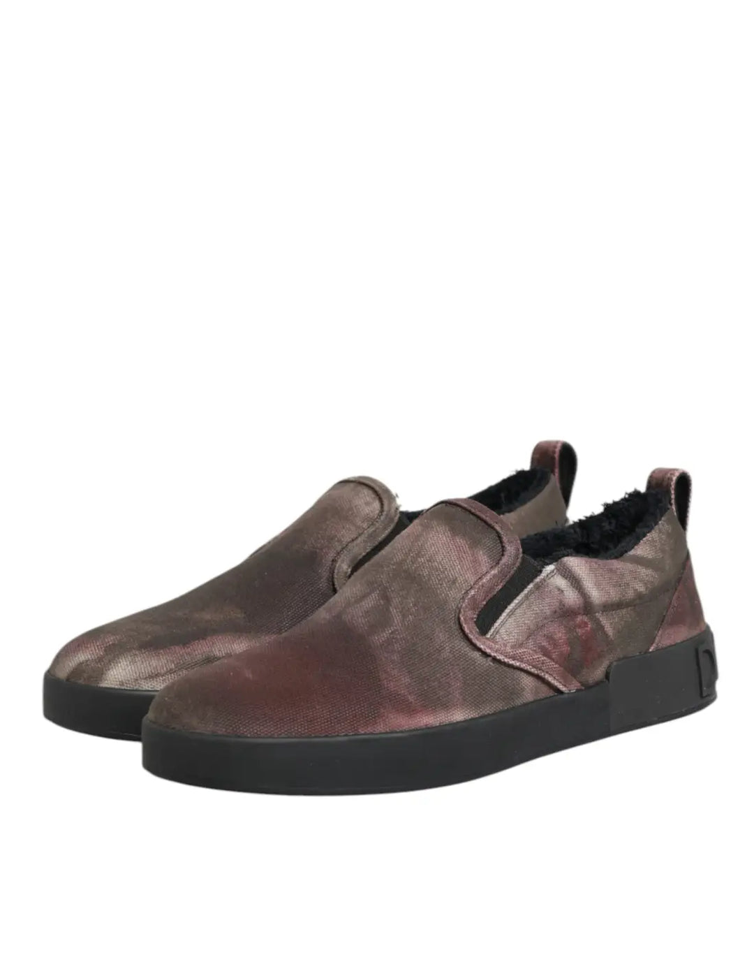 Dolce &amp; Gabbana Multicolor Cotton Low Top Slip On Men Sneakers Shoes