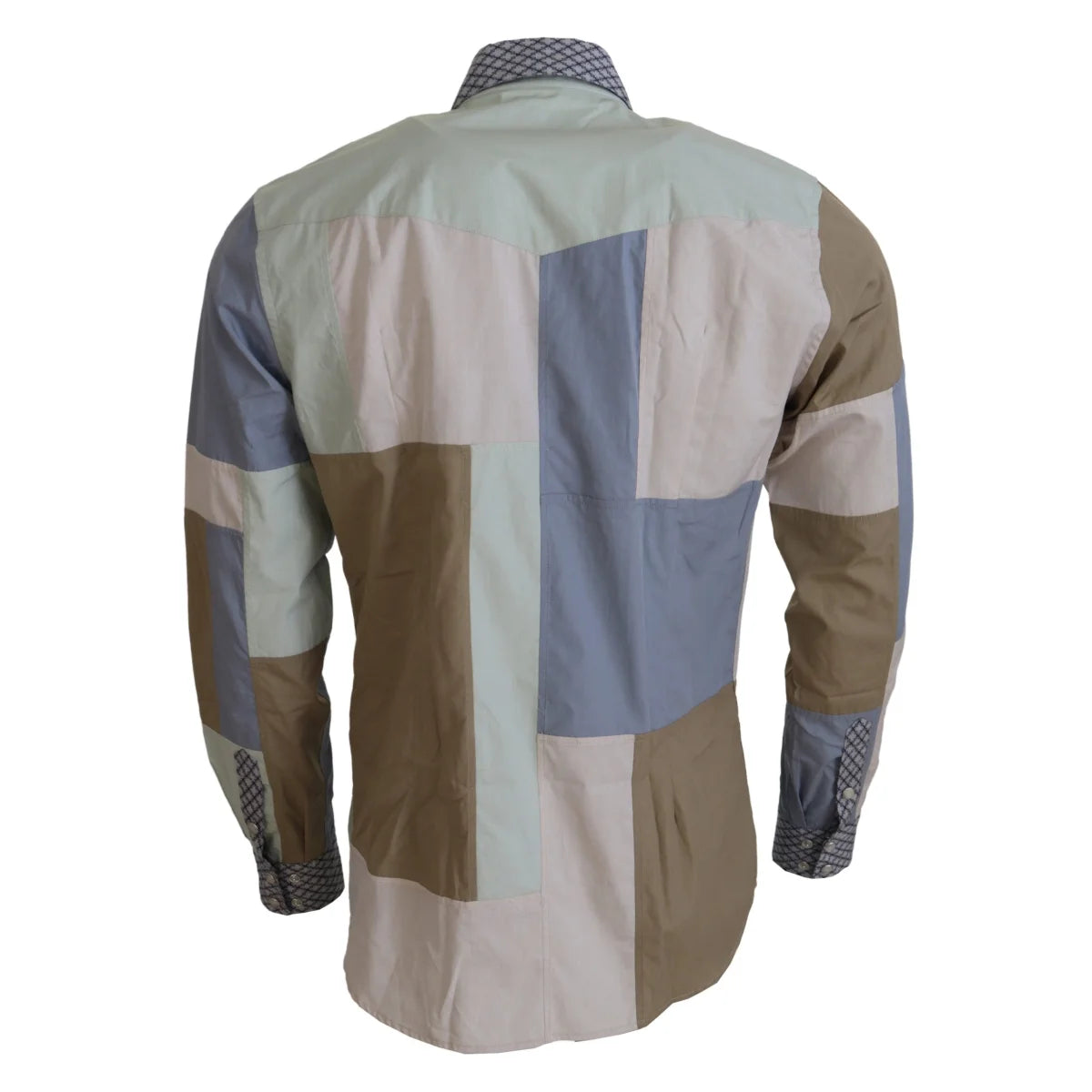 Dolce & Gabbana Multicolor Cotton Patchwork Slim Shirt