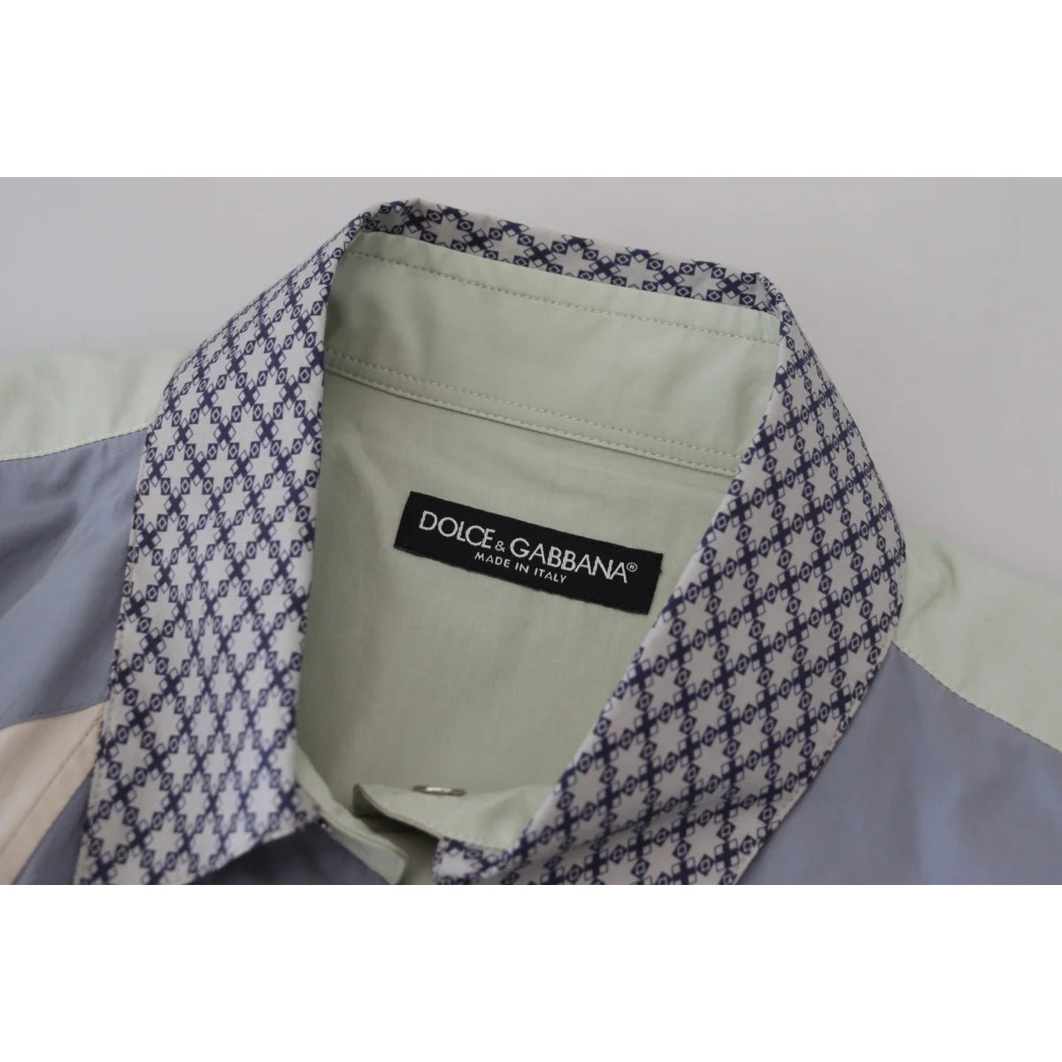 Dolce & Gabbana Multicolor Cotton Patchwork Slim Shirt