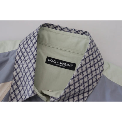 Dolce & Gabbana Multicolor Cotton Patchwork Slim Shirt