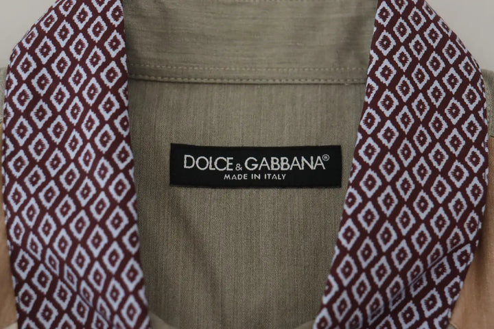 Dolce &amp; Gabbana Multicolor Cotton Patchwork Slim Shirt