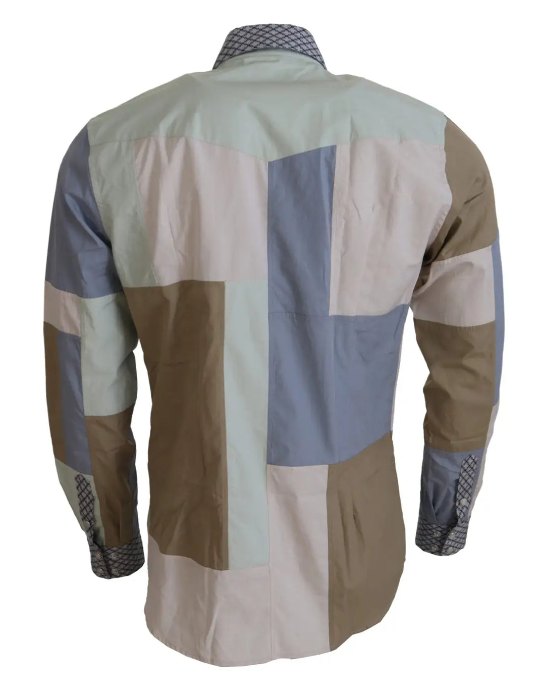 Dolce &amp; Gabbana Multicolor Cotton Patchwork Slim Shirt
