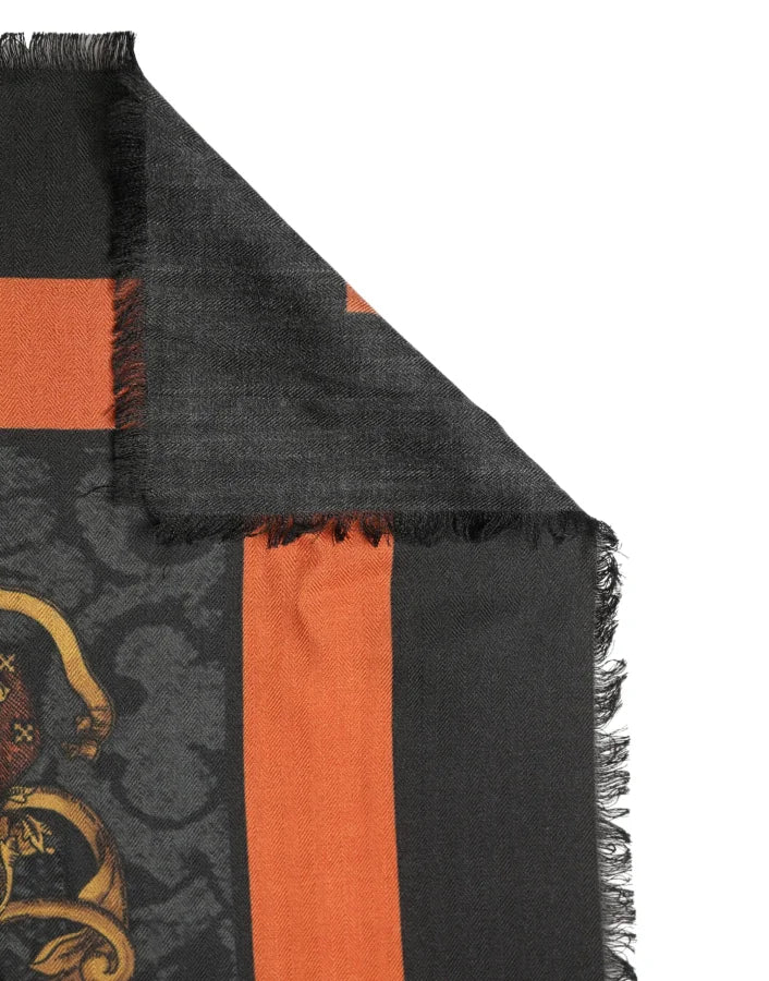 Dolce &amp; Gabbana Multicolor Crest Print Cashmere 272cm x 132cm Men Scarf