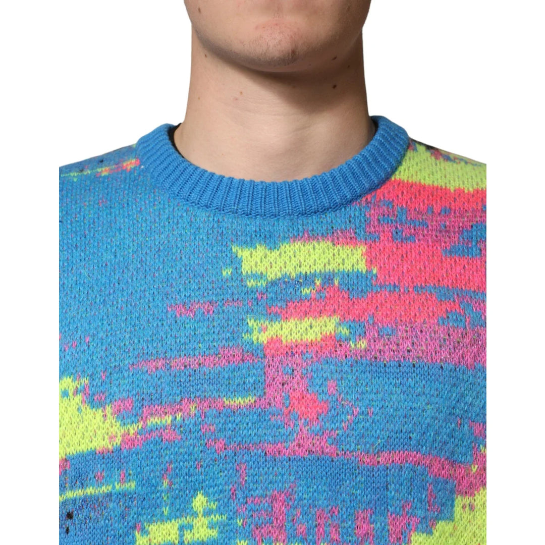 Dolce and Gabbana Multicolor Crew Neck Sweater for Men Urban Style &