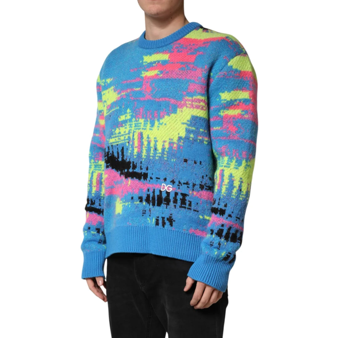 Dolce and Gabbana Multicolor Crew Neck Sweater for Men Urban Style &