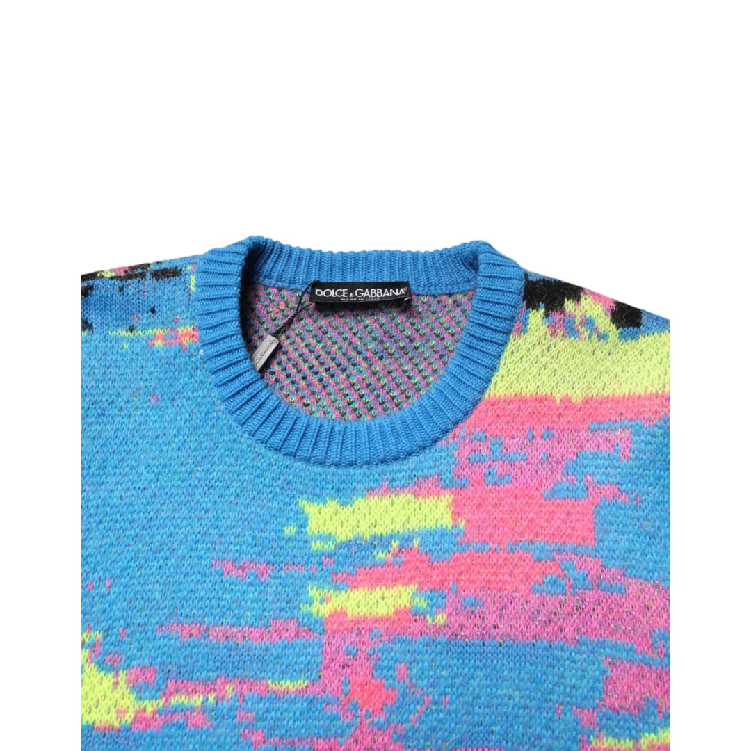 Dolce and Gabbana Multicolor Crew Neck Sweater for Men Urban Style &