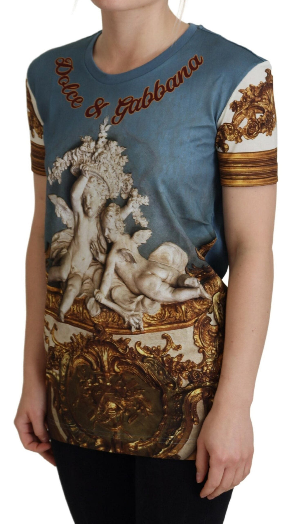 Dolce & Gabbana - Multicolor DG Logo Angel Printed Shirt Top