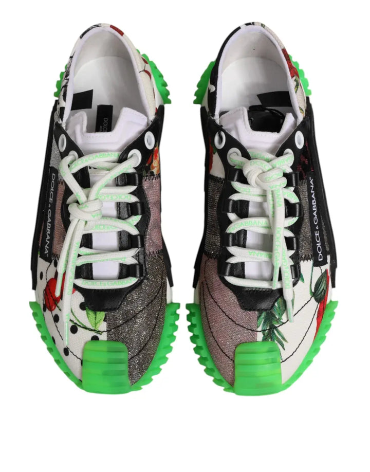 Dolce &amp; Gabbana Multicolor DG Logo Leopard Cherry Sneaker Shoes