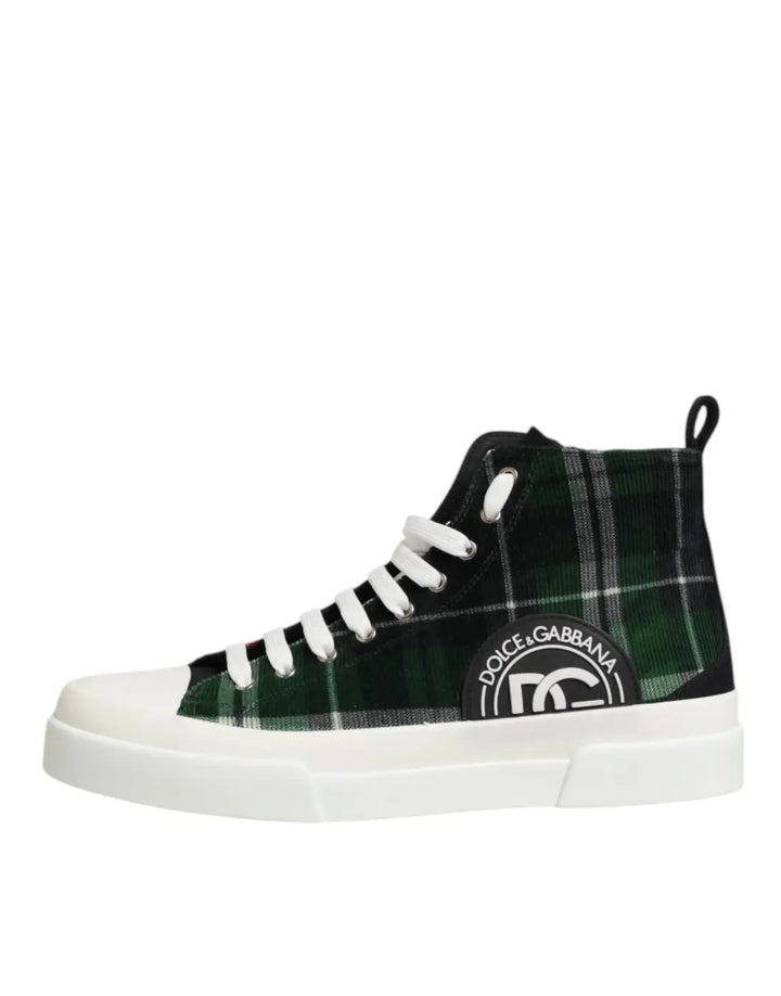 Dolce &amp; Gabbana Multicolor DG Logo Men High Top Sneakers Shoes